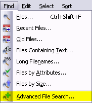 Find Files Menu