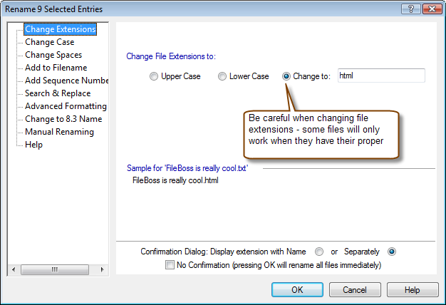 Change Filename Extensions FileBoss The Power File Manager For Windows