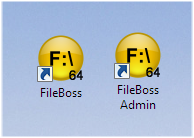 FileBoss shortcuts for normal and administrator modes