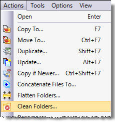 Clean Folders menu item